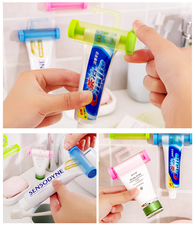 Rolling Squeezer Toothpaste Dispenser Tube Partner Holder Sucker