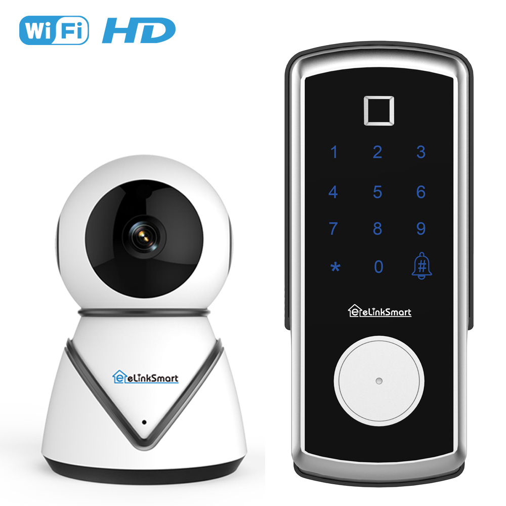 

Elinksmart YL-66 Smart Fingerprint Lock With HD 1080P Camera Password Unlock IC Sensor Unlock Mechanical Key APP Unlock