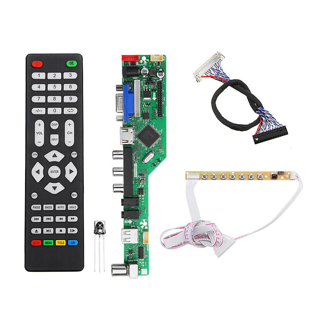 

T.RD8503.03 Universal LCD LED TV Controller Driver Board TV/PC/VGA/HDMI/USB+7 Key Button+2ch 8bit 30 LVDS Cable