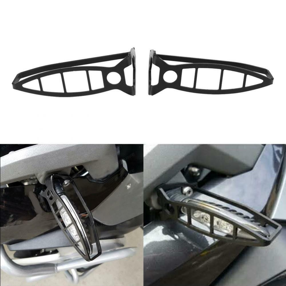 

Pair Motorcycle Front Turn Signal Lights Cover Protector Guard for BMW R1200GS ADV F800GT