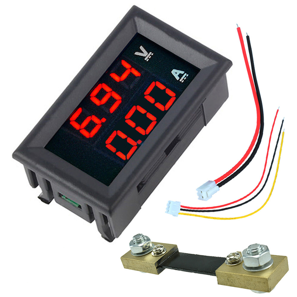 

0.56" Red+Red Dual LED Display Mini Digital Voltmeter Ammeter DC 100V 100A Panel Amp Volt Voltage Current Meter Tester