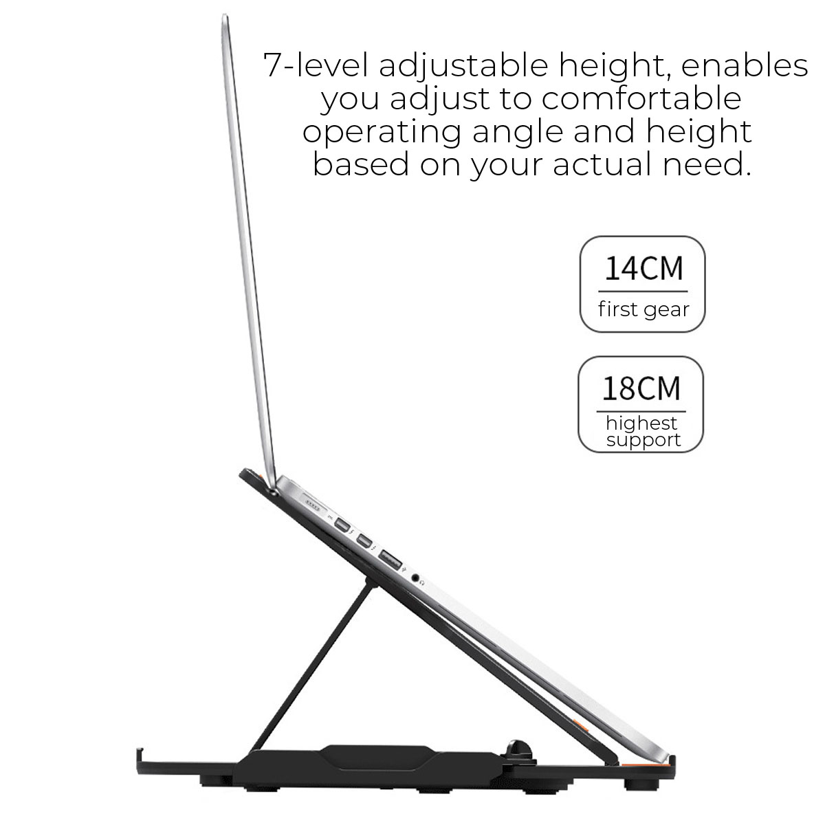 2 IN 1 Foldable 8-Level Height Adjustable Macboo/ Laptop Holder Stand Bracket with Phone Holder