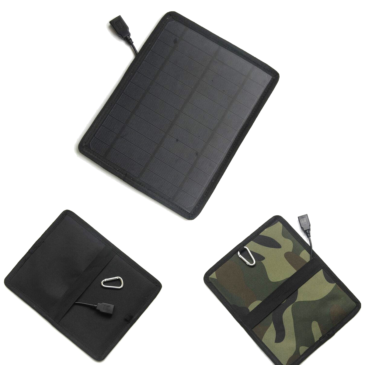 

Black/Camouflage 5.3W Mini Monocrystalline Silicon Solar Panel Charging Board Pack for Outdoor Equipment