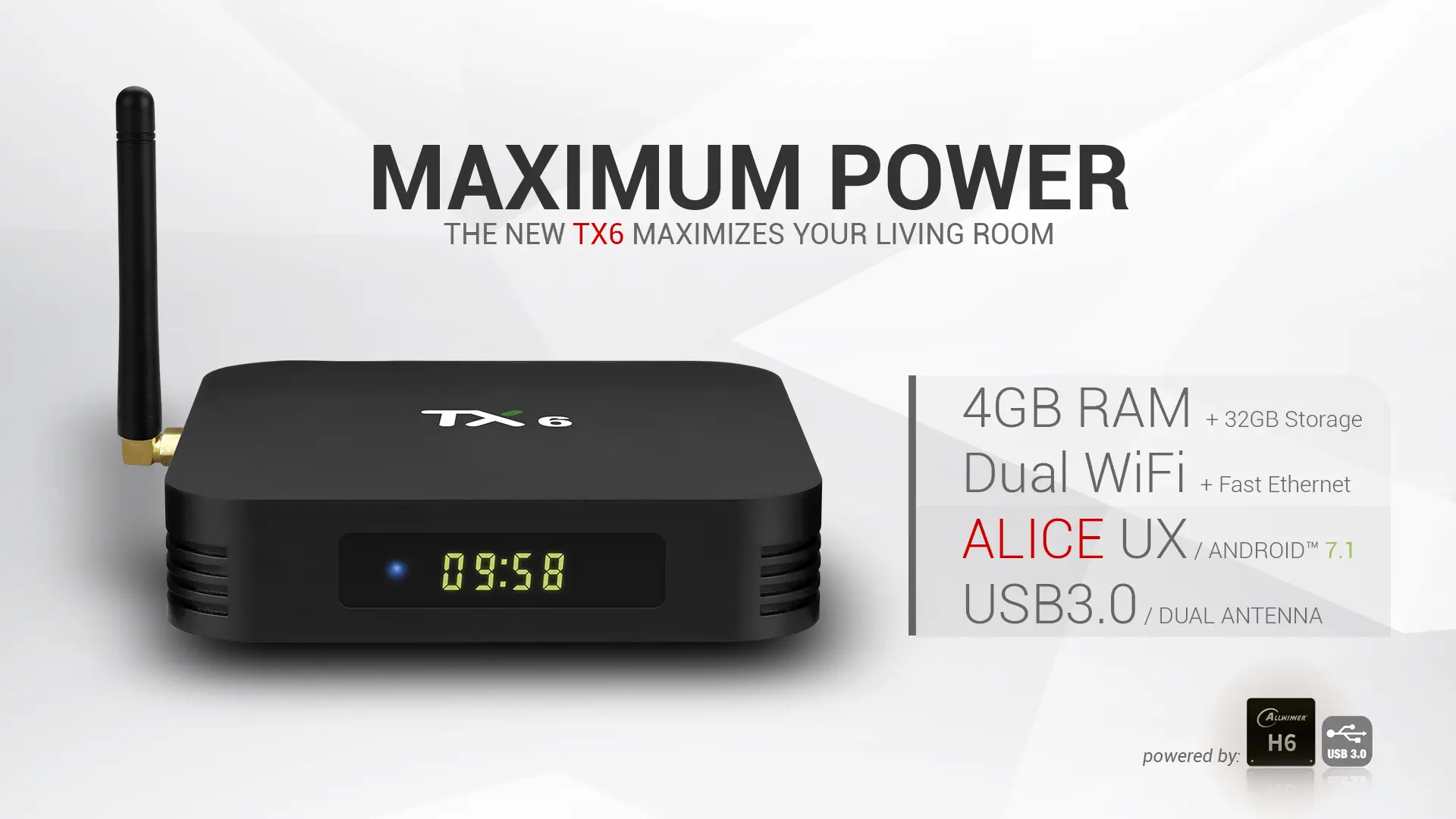 Tanix TX6 Allwinner H6 4GB RAM 32GB ROM 5G WIFI Bluetooth Smart TV Box