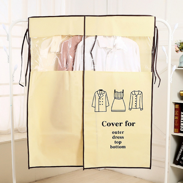 

Manufacturers new dry cleaners clothes dust cover transparent visible clothing non-woven moisture-proof storage bag wholesale