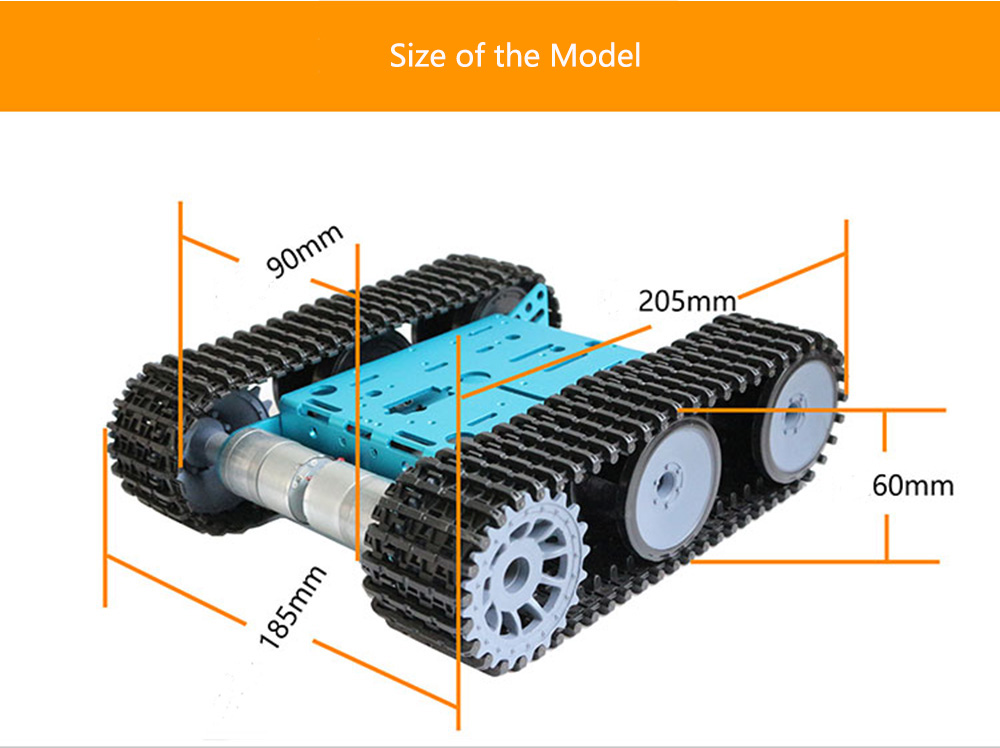 DIY Mini Battery Metal Car Model Kit 12*8cm 4WD Smart Robot Tank Chassis RC Toy