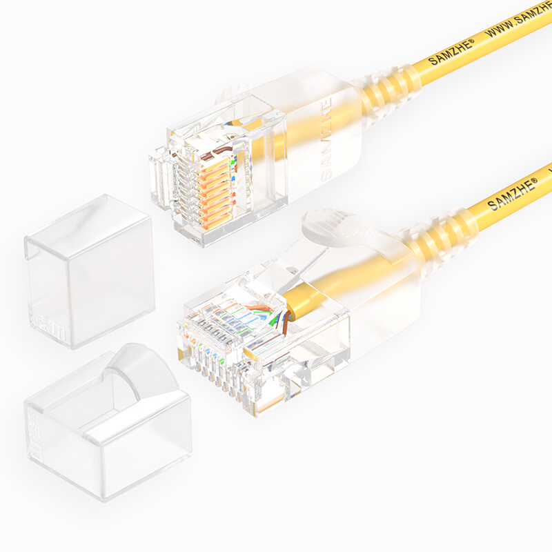 

SAMZHE 0.5~5M 10Gbps Ultrafine CAT6A Yellow Ethernet Patch Cable Slim LAN Networking Cable