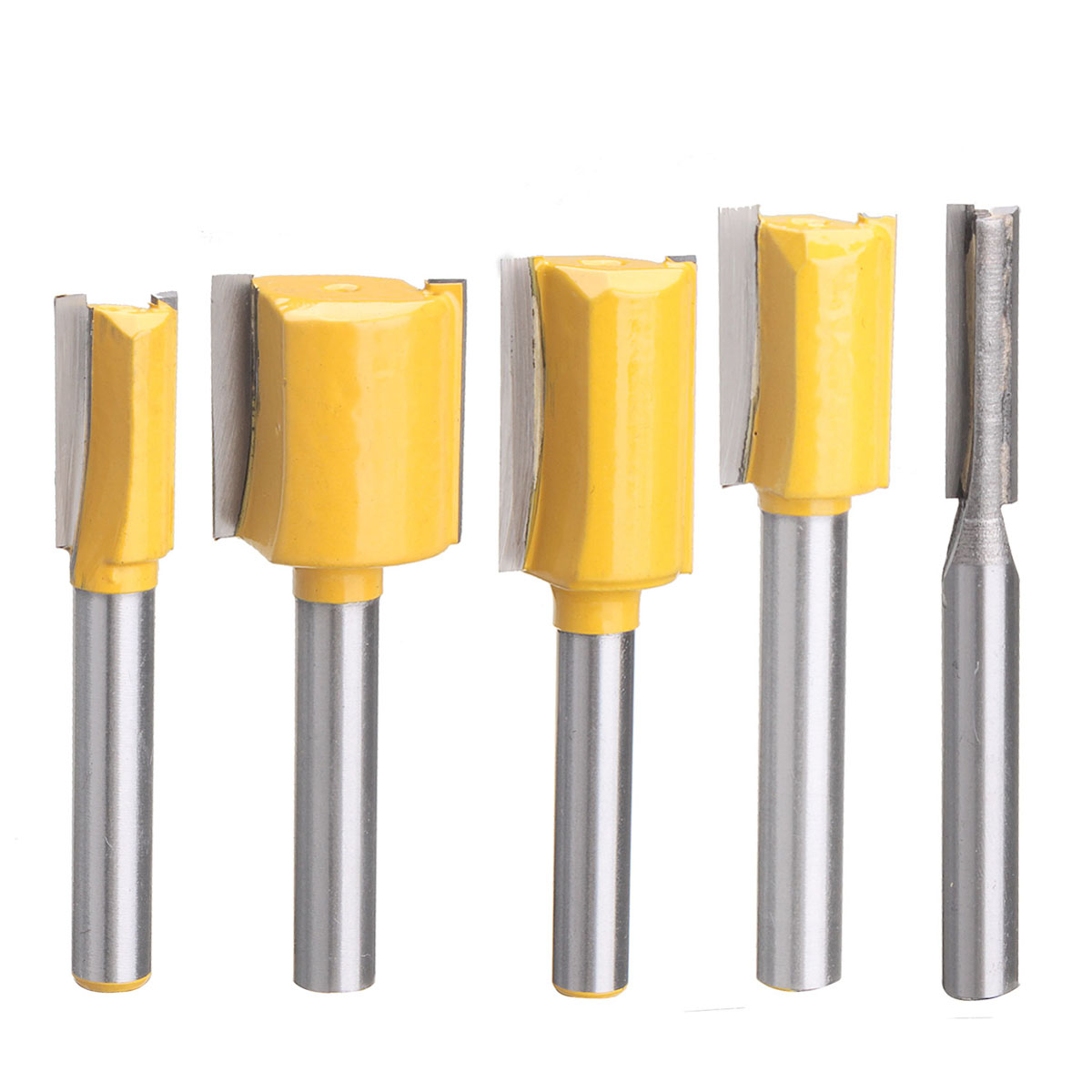 

5pcs 1/4 Inch Shank Straight and Dado Router Bit Set Trimming Cutter For Woodworking