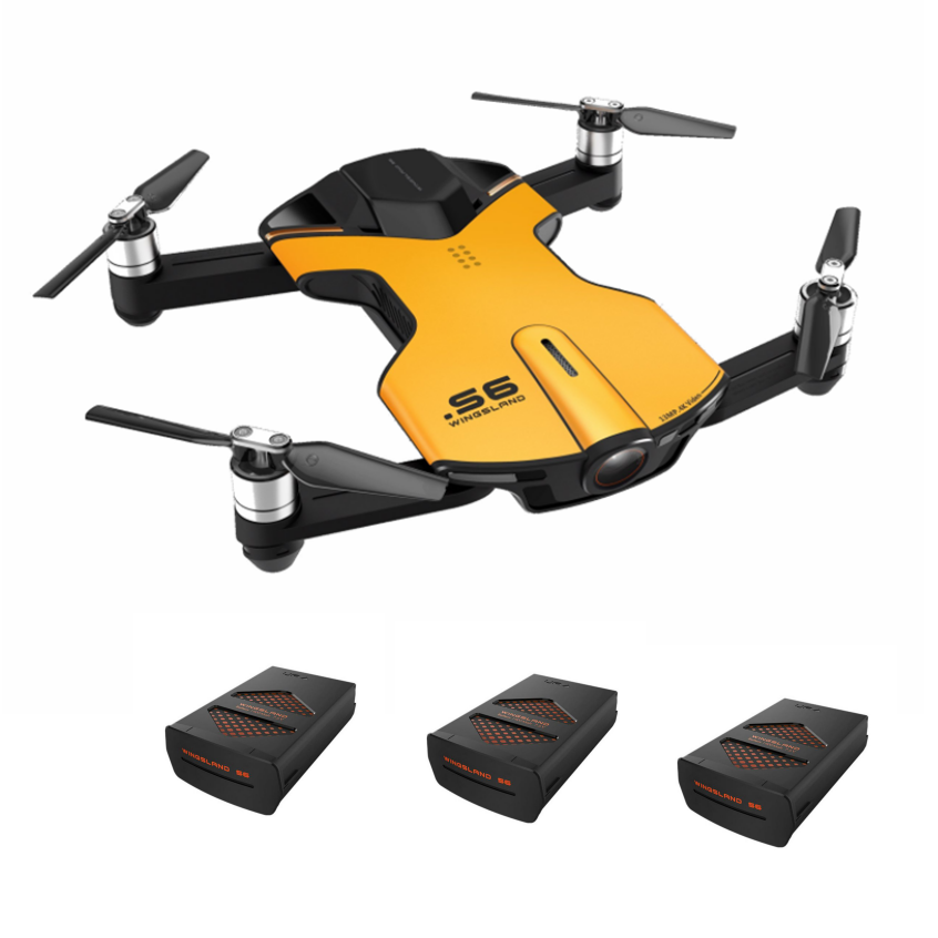 Find Wingsland S6 WiFi FPV With 4K UHD Camera Comprehensive Obstacle Avoidance Pocket Selfie Yellow RC Drone Quadcopter with Three Batteries for Sale on Gipsybee.com with cryptocurrencies