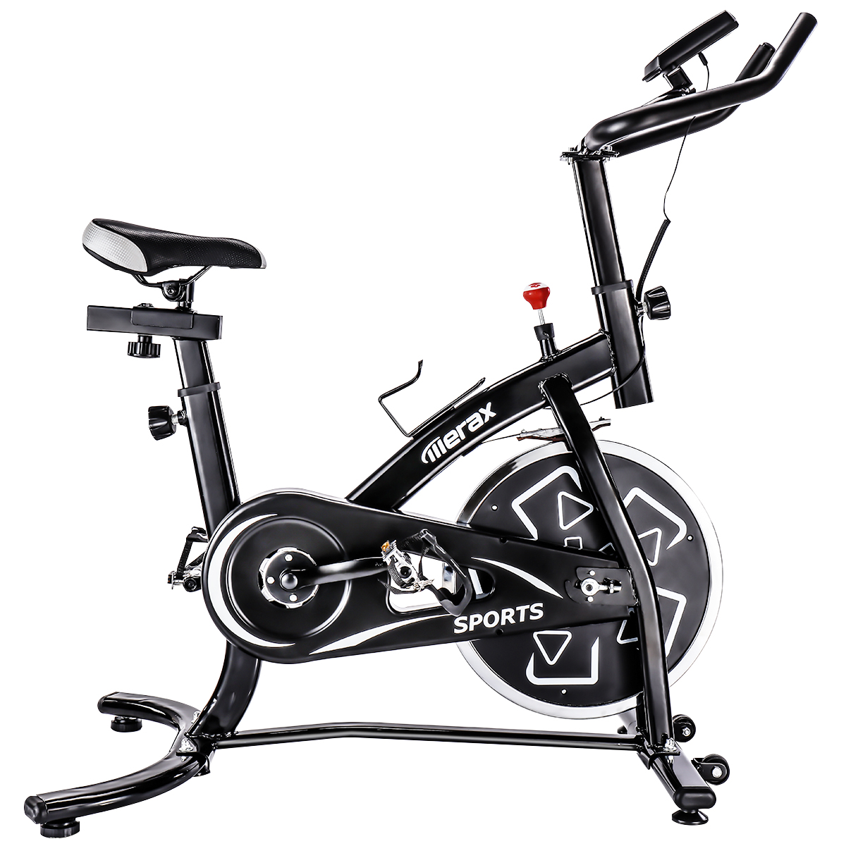 

[US DIRECT] TREXM S280 Indoor Cycling Bike Belt Drive Exercise Bike with 22lbs Flywheel Led Light Player