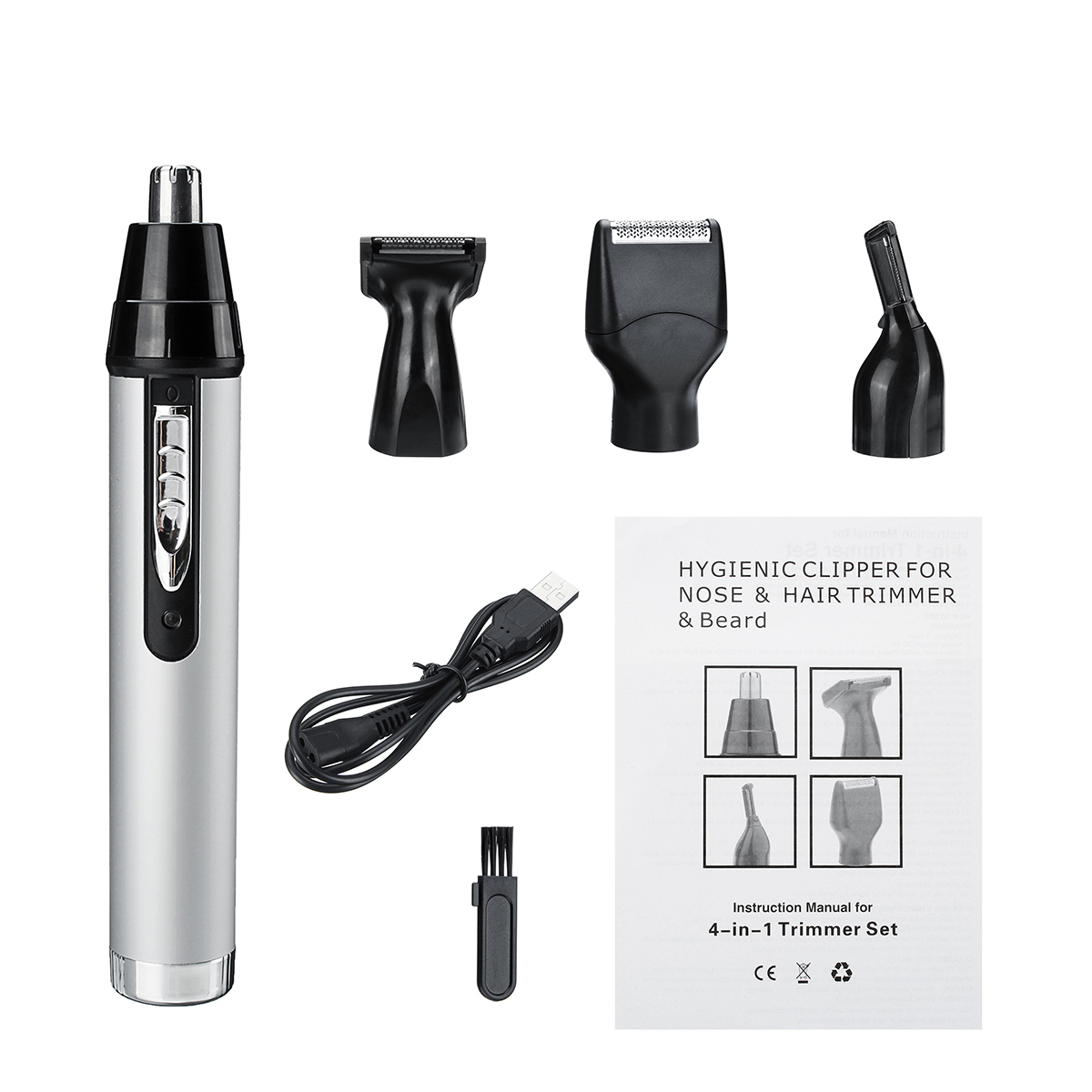 

USB Charge 4 In 1 Electric Nose Hair Trimmer Cordless Razor