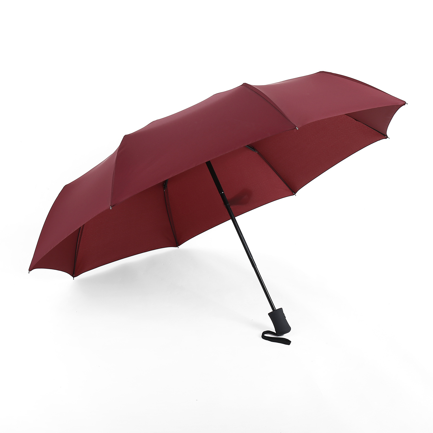 

Зонт на заказ взрослый складной автоматический зонт логотип на заказ прямой стержень ветрозащитный сплошной цвет тройной автоматический