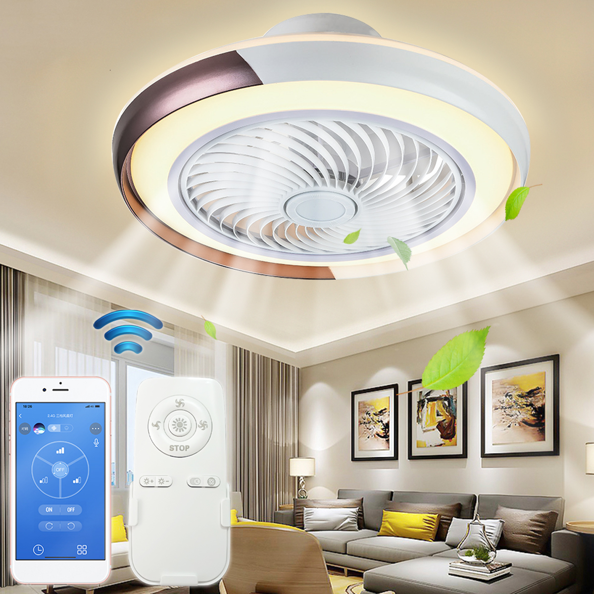 LED Room Ceiling Light Bedroom 2.4G Remote Control Dimming Living Room Lamps 