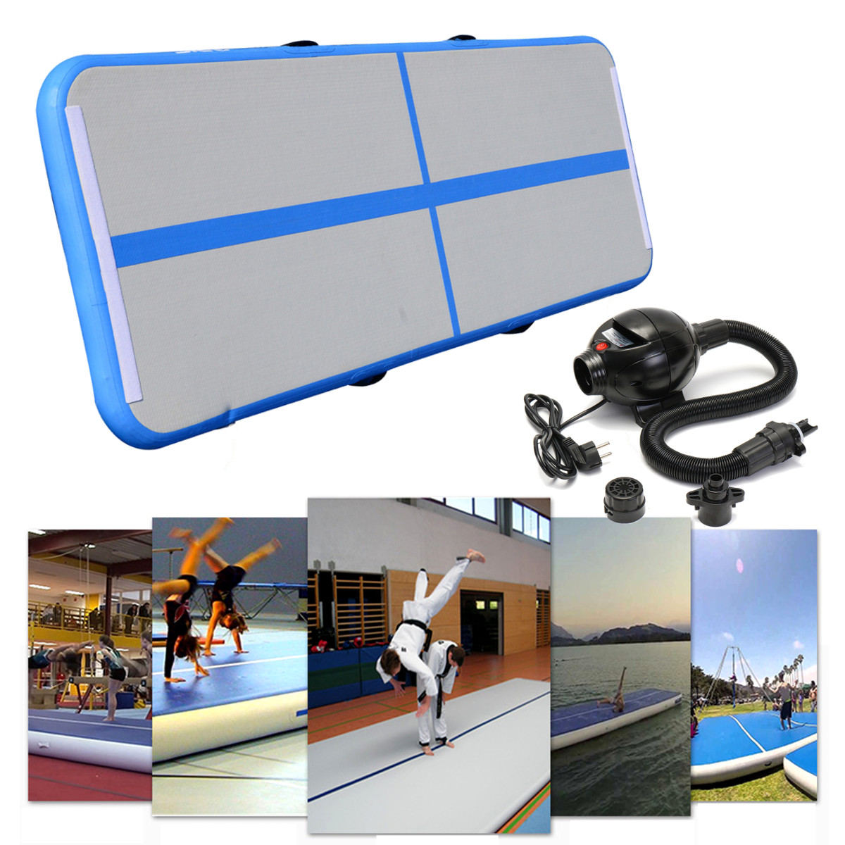 

300x90x10cm Airtrack Gymnastics Mat Floor Home Gymnastics Tumbling Mat Inflatable Tumbling Air Track GYM With 220V Pump