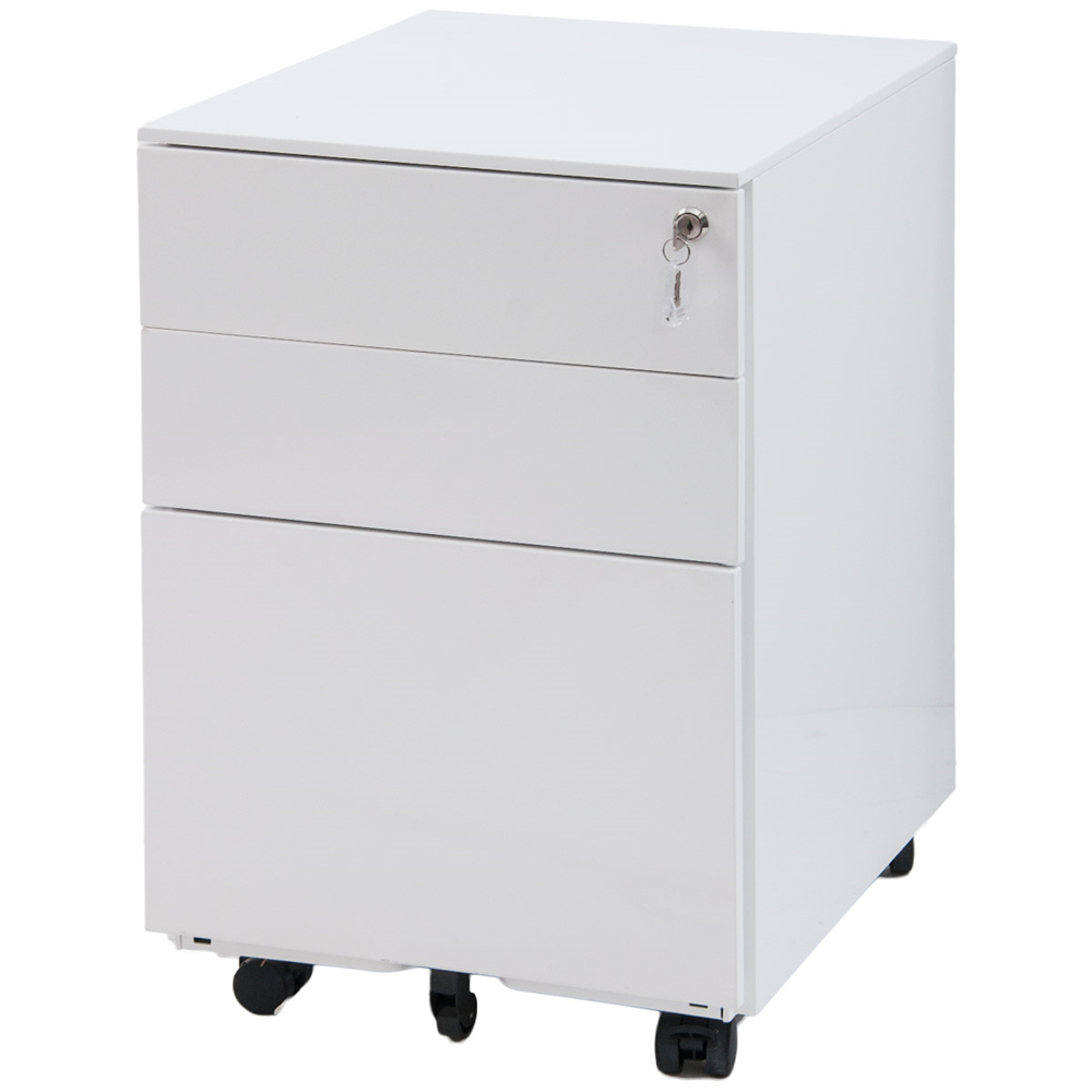 

ModernLuxe 3 Drawers Mobile File Cabinet Document Cabinet Rolling Cabinet with Cabinet Lock and 5 Casters for Legal & Business File