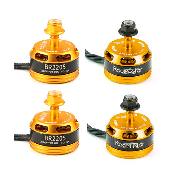 

4X Racerstar Racing Edition 2205 BR2205 2300KV 2-4S Brushless Motor Yellow For 210 X220 250 280 RC Drone