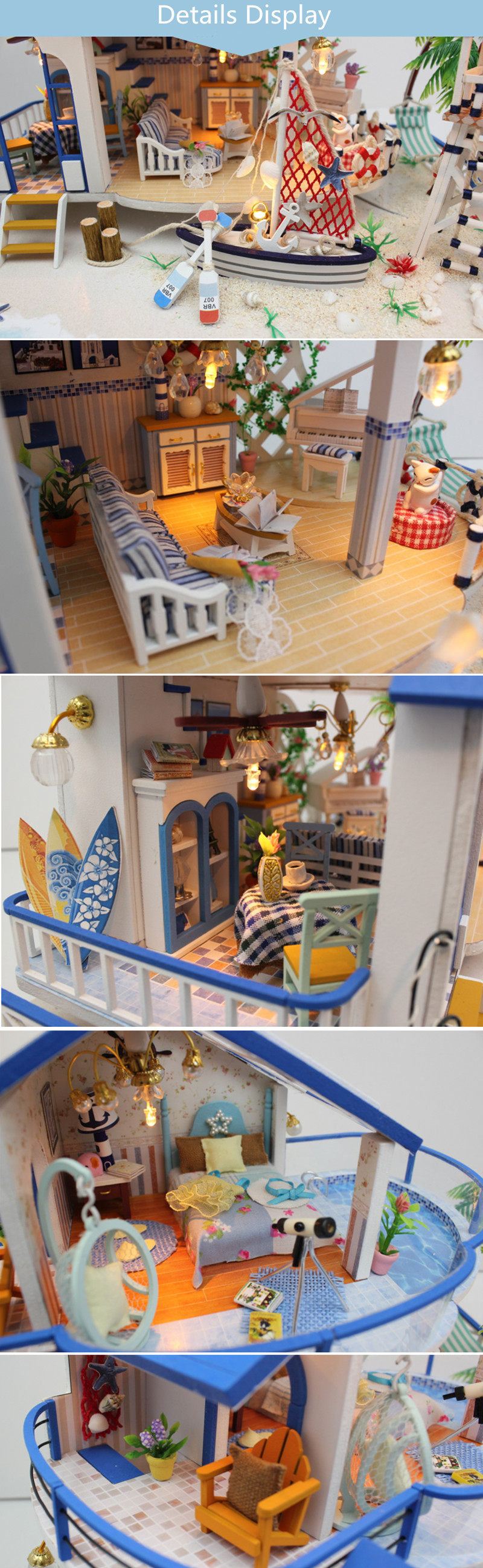 Gift for kids, children, Hoomeda "Legend Of The Blue Sea" DIY Miniature Dollhouse (with Light & Music device) Christmas Gift Toys