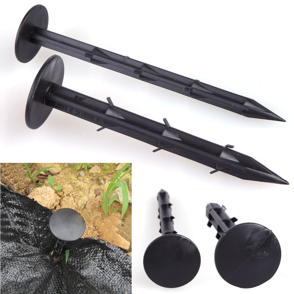 

KCASA 10pcs/Pack Black PP Mulch Shading Pest Control Garden Ground Nail Plastic Film Fixed Pegs Gardening Fixing Tools For Fixing Plastic Mulch