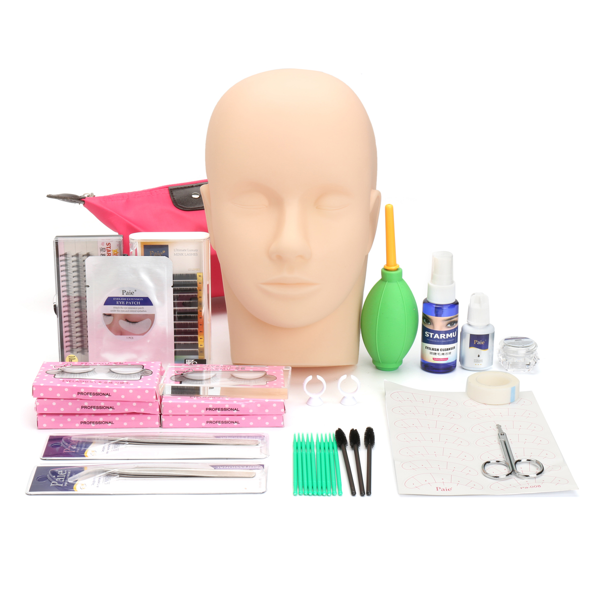 

Semi Permanent Make Up Individual Eyelash Extensions Curl Glue Tool Kit Set Bag