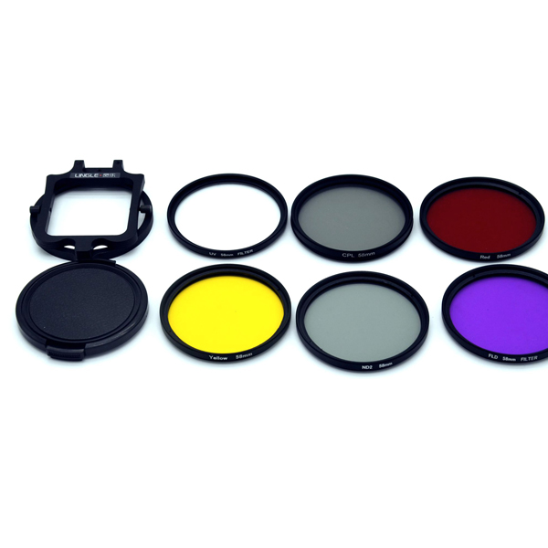 

Комплект фильтров 58мм UV CPL ND для GoPro Hero 5 черный водонепроницаемый корпус Case