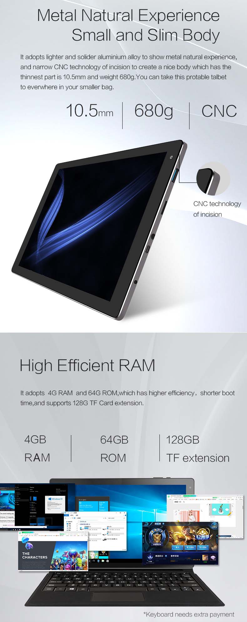 Jumper Ezpad 7 Intel Z8350 4G RAM 64G ROM 10.1 Inch Windows 10 Tablet PC 3