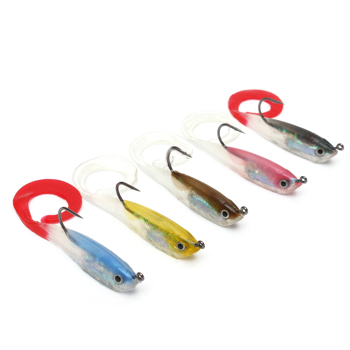 

ZANLURE 5pcs Jigging Lead Soft Fishing Lures Minnow Bait Tackle Mixed Colors Single Hook