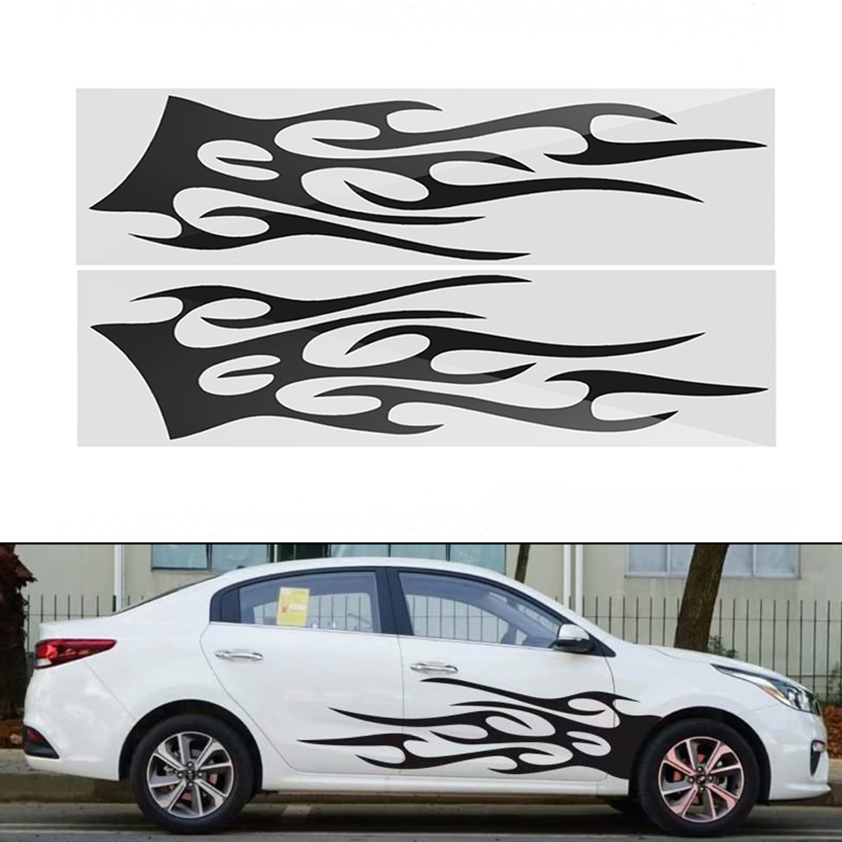 

149cm*42cm Sports Stripe Pattern Style Car Stickers Vinyl Decal for Race SUV Side Body