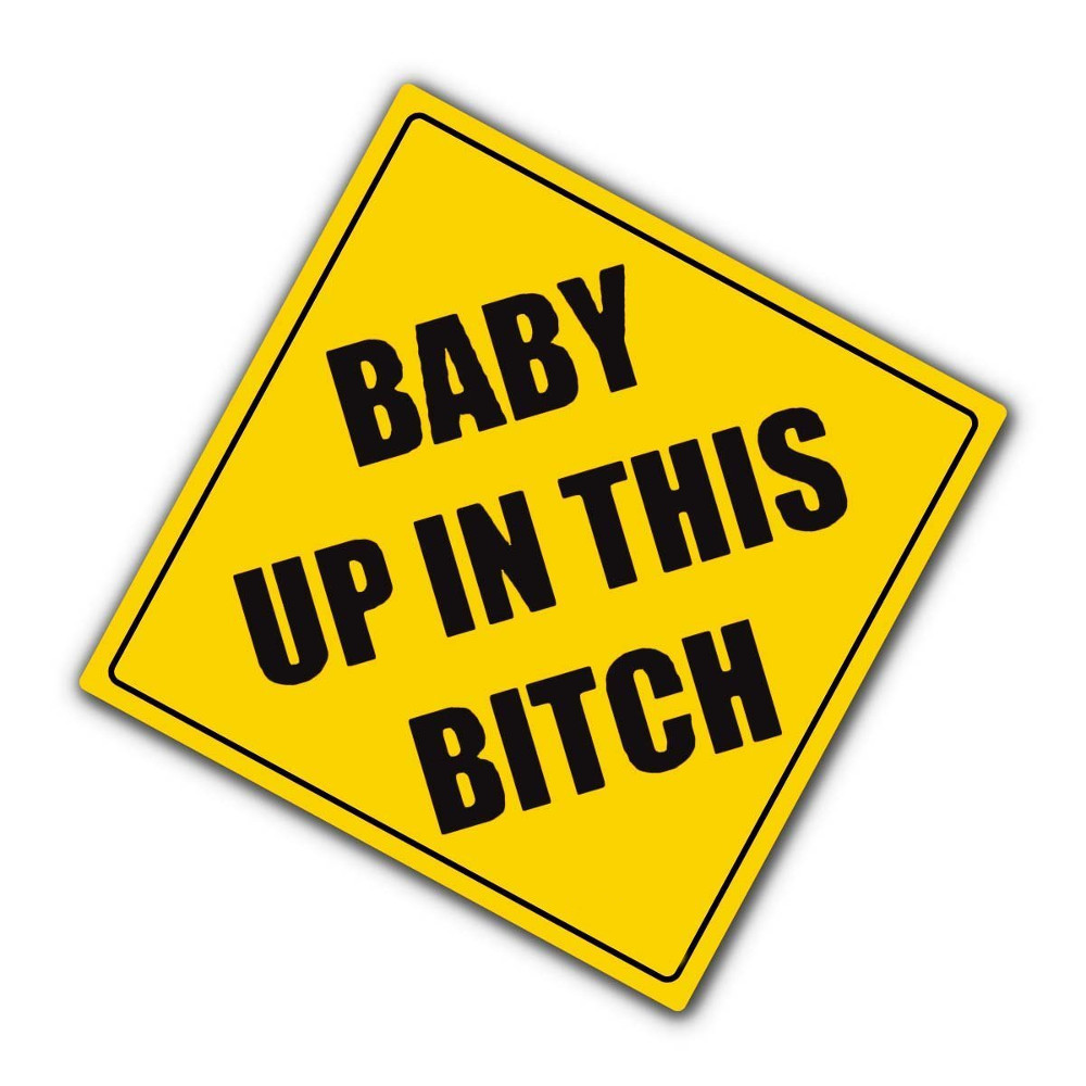 

4x4 Inch Yellow Warning Baby In Car Vinyl Decal Funny Sign Stickers Auto Reflective Graphic