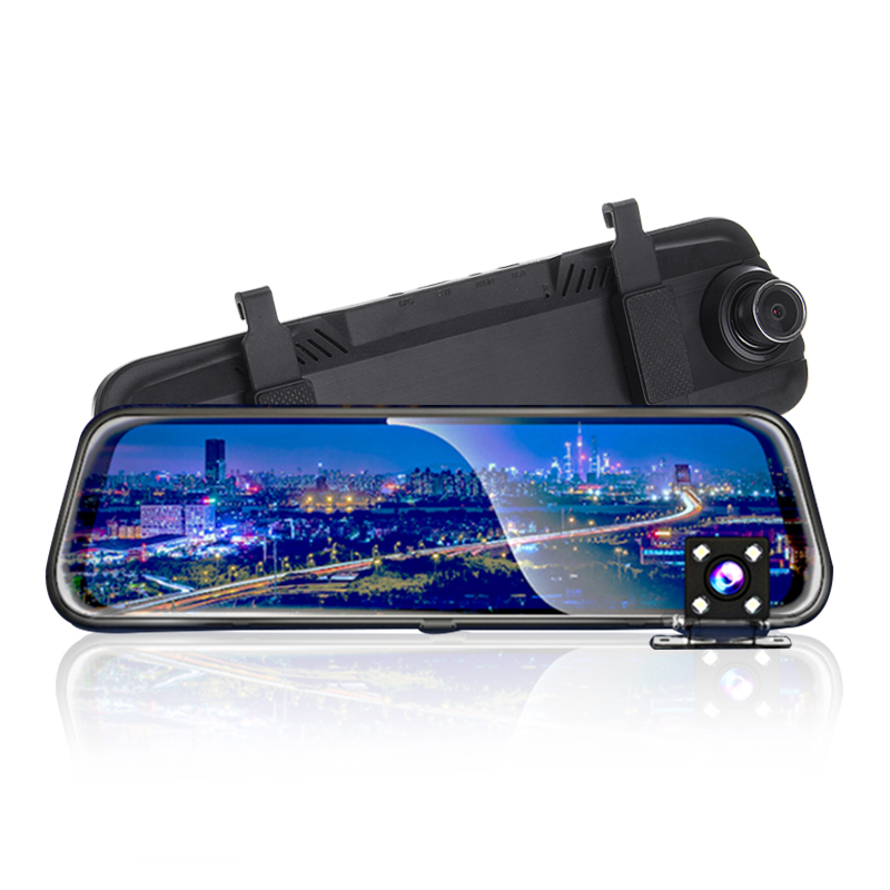 

1080P H01A 10 дюймов Touch Dual Объектив Потоковое мультимедиа рекордер вождения Авто Видеорегистратор