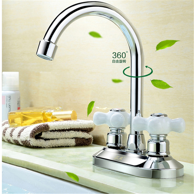 

Double Double Hole Faucet Hot And Cold Basin Above Counter Basin Copper Bathroom Washbasin Bathroom Faucet