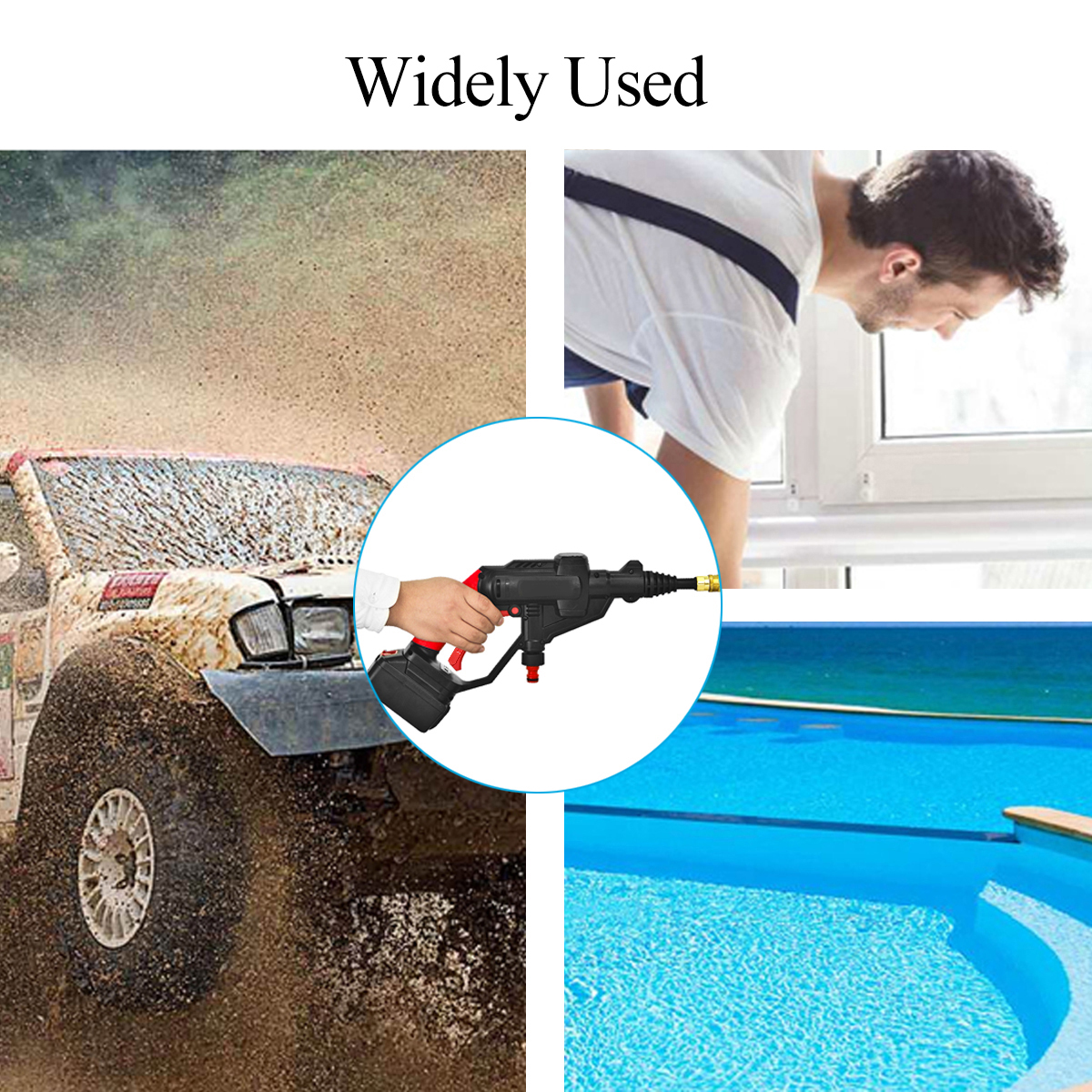 Multifunctional Cordless Pressure Cleaner Washer Gun Water Hose Nozzle Pump with Battery 15