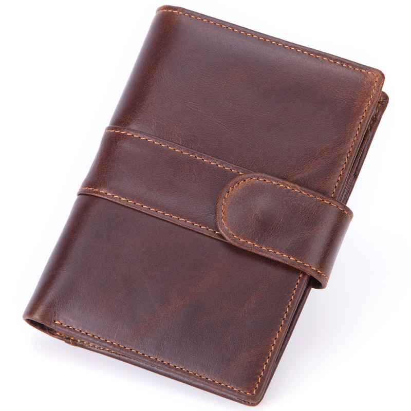 

Men Genuine Leather Vintage 10 Card Slots Coin Bag Hasp Wallet
