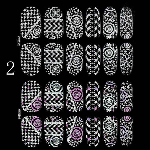 Flower Floral Design Color Change Changing Nail Sticker Changed with Sunlight UV Light