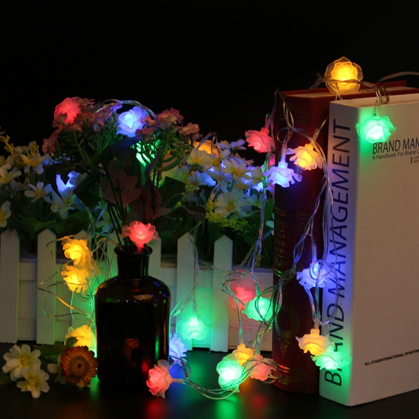 

5M 40LEDs 8 Modes Rose Flower Indoor Outdoor Fairy String Light for Christmas Patio AC220V