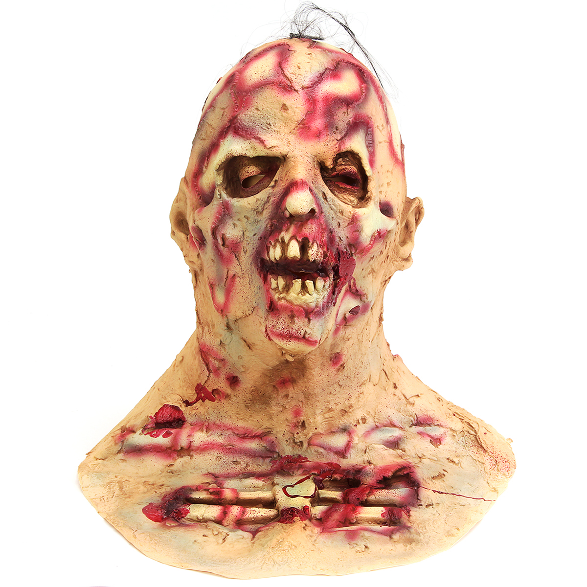 

Halloween Scary Infected Zombie Adult Mask Melting Face Latex Horror Costume