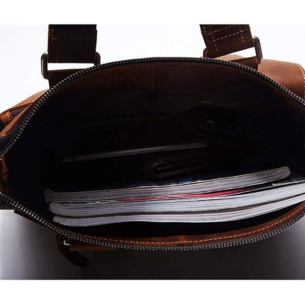 Men Genuine Leather Retro Handbag Crossbody Bag Casual Business Shoulder Bag Briefcase
