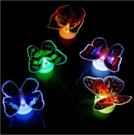 

LED Flashing Butterfly Night Light Colors Changing Decorative Lights 3D Stickers Home Decor