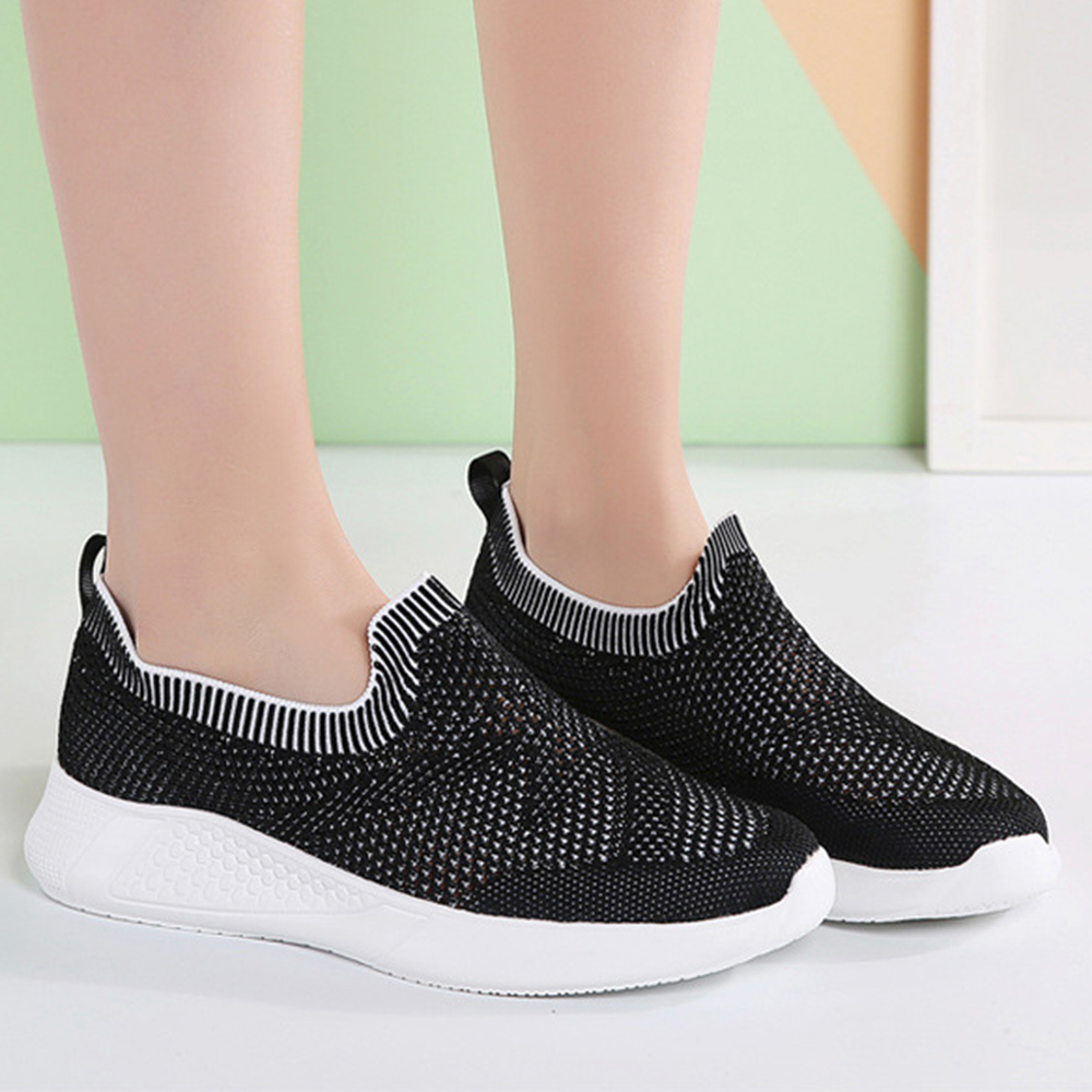 New Women Casual Breathable Non-slip Mesh Cloth Slip-on Sneakers ...