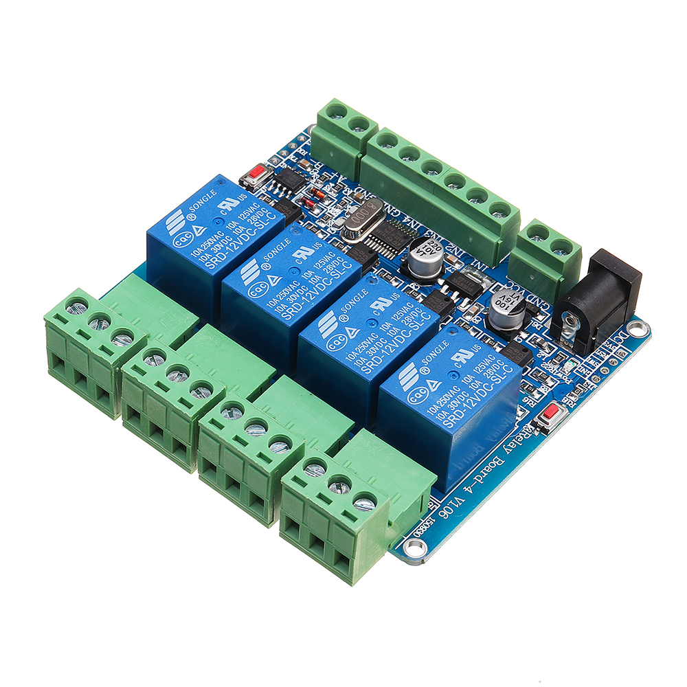 

Modbus RTU 4 Channel Relay Module 4CH Input Optocoupler Isolation RS485 MCU For Arduino