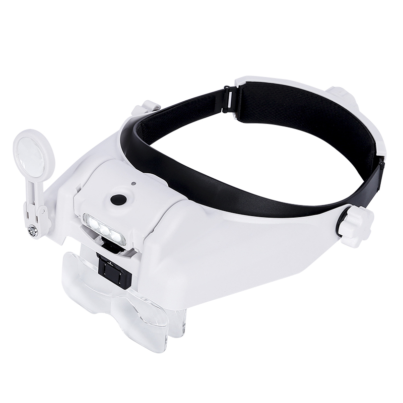 

USB Rechargeable Magnifier Headband Magnifier With Illumination 3 LED Magnifier Lamp 1X 1.5X 2X 2.5X 3.5X 8X Magnifying