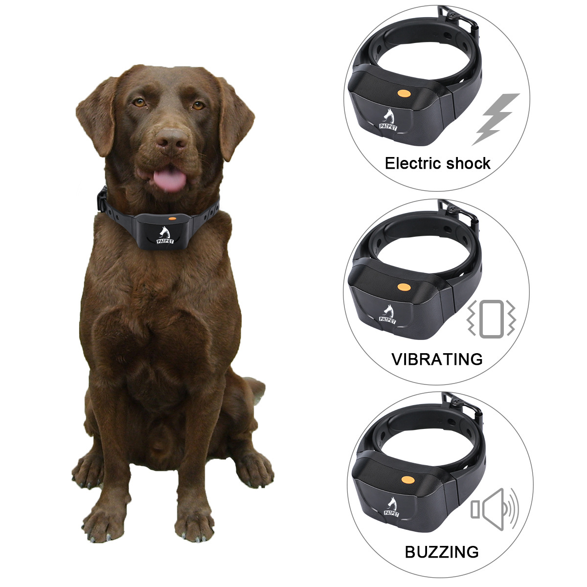 patpet p-collar 630 eu plug dog training collar rechargeable & waterproof blindoperation pet