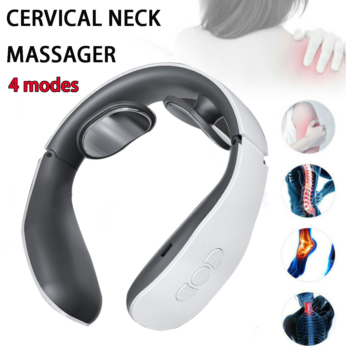Find KESHENG 4 Modes U shaped TENS Neck Cervical Massager Pain Relief Tool Deep Body Massage Shoulder Relax Massage Magnetic Therapy for Sale on Gipsybee.com with cryptocurrencies