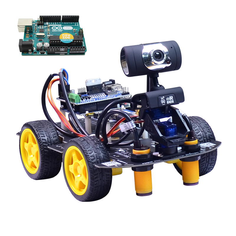 

Xiao R DIY Smart Robot Wifi Video Control Car with Camera Gimbal Arduino UNO R3 Board