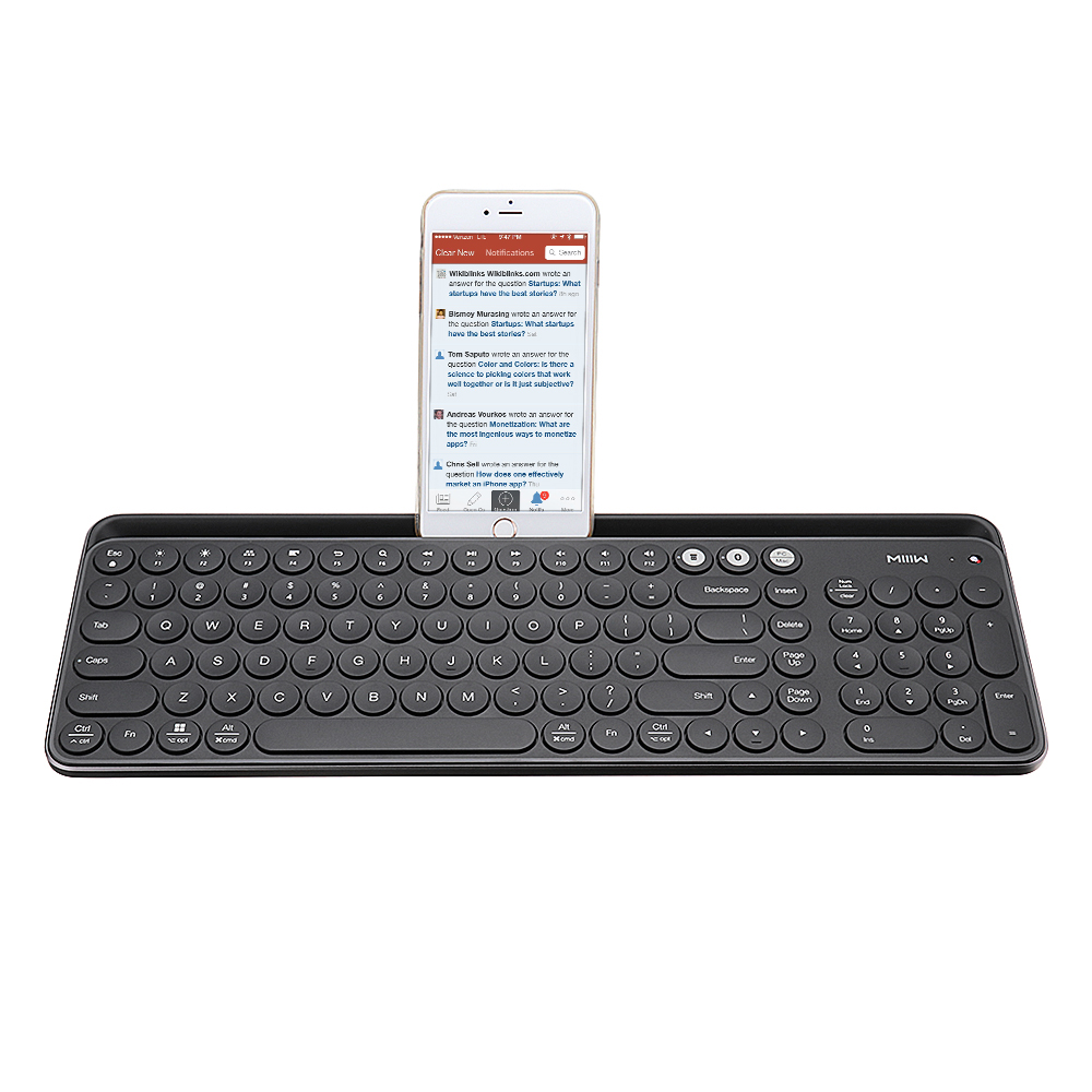 

MIIIW 102 Keys Wireless Keyboard 2.4G bluetooth 4.0 Dual Mode Membrane Keyboard