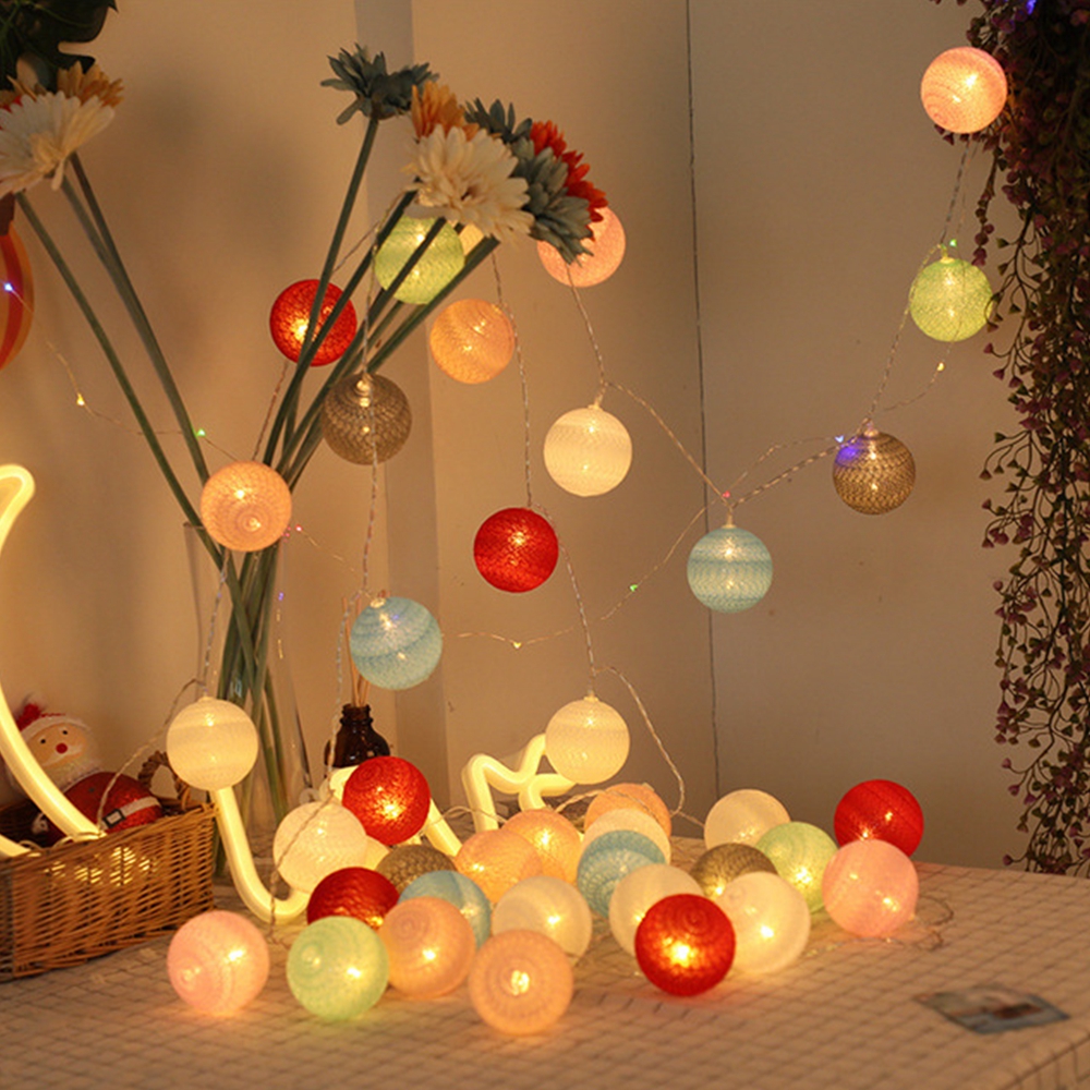 Find 20 Cotton Ball String Fairy Night Lights USB LED Bulb Room Party Decoration Xmas for Sale on Gipsybee.com with cryptocurrencies