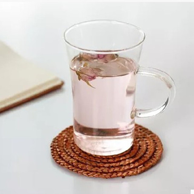

Высокотемпературный однослойный стеклянный кофейный стаканчик для воды прозрачный Ремень стеклянный цветок Чай чашка зеленый Чай чашка