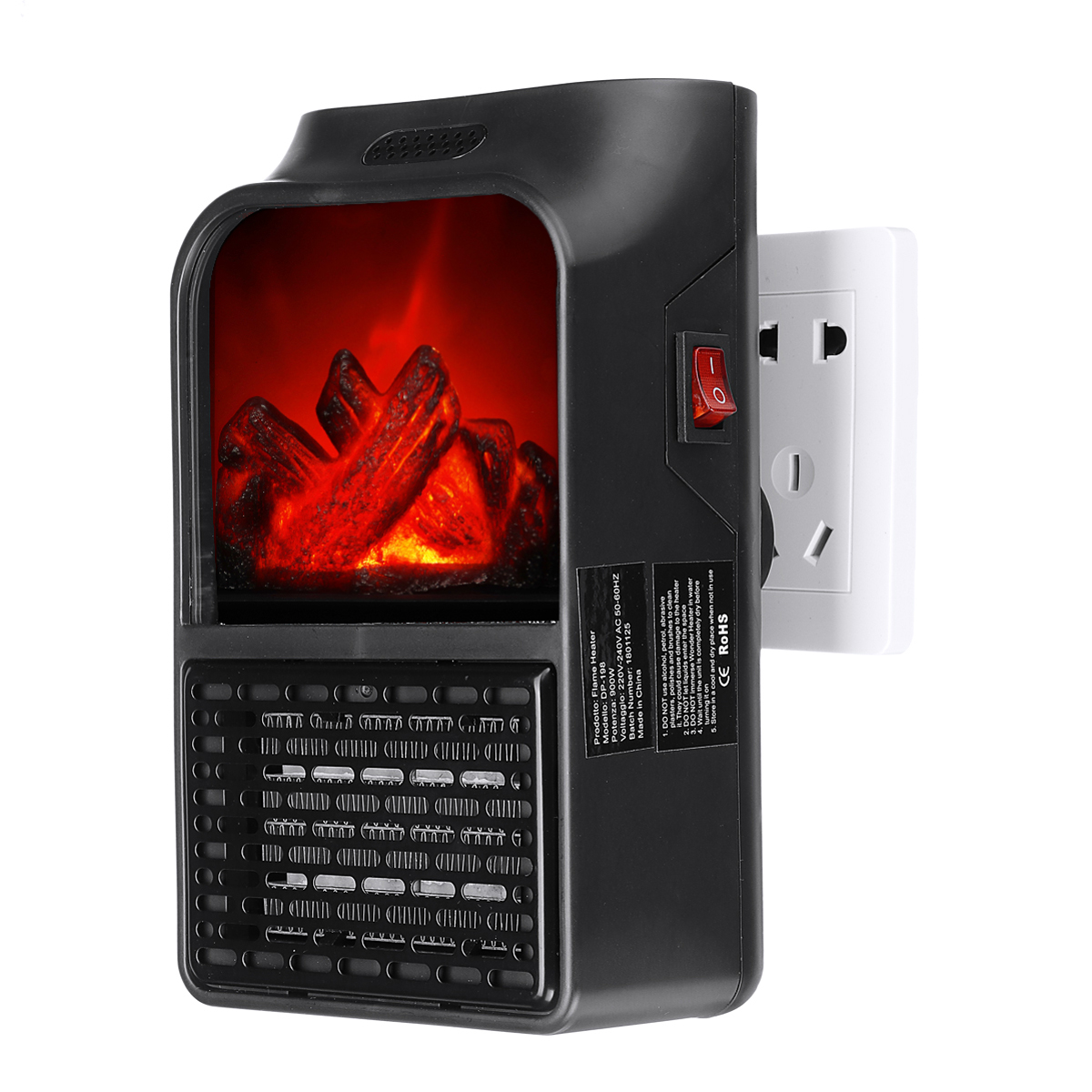 

900W Mini Portable Electric Heater Fan Air Warmer Fireplace Flame Heater Remote Control