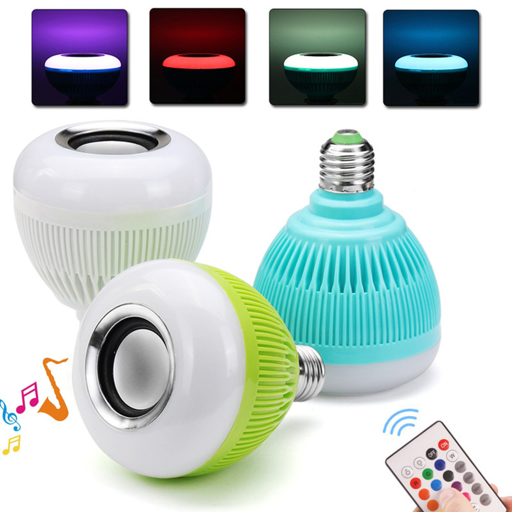 

AC100-240V E27 Colorful Home Bluetooth LED Лампочка Music Globe + 24 клавиши IR Дистанционное Управление