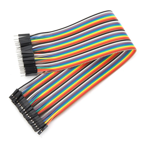 57803fb1 0a35 43c0 997e 7bfadde55a91.jpg The Jumper Cable Male to Female set comprises 40 colourful, 30cm-long Dupont wires, ideal for various electronic applications. These high-quality cables are designed to ensure a reliable and durable connection while providing flexibility and ease of use. كابل الطائر ذكر إلى أنثى 30 سم 40 قطعة