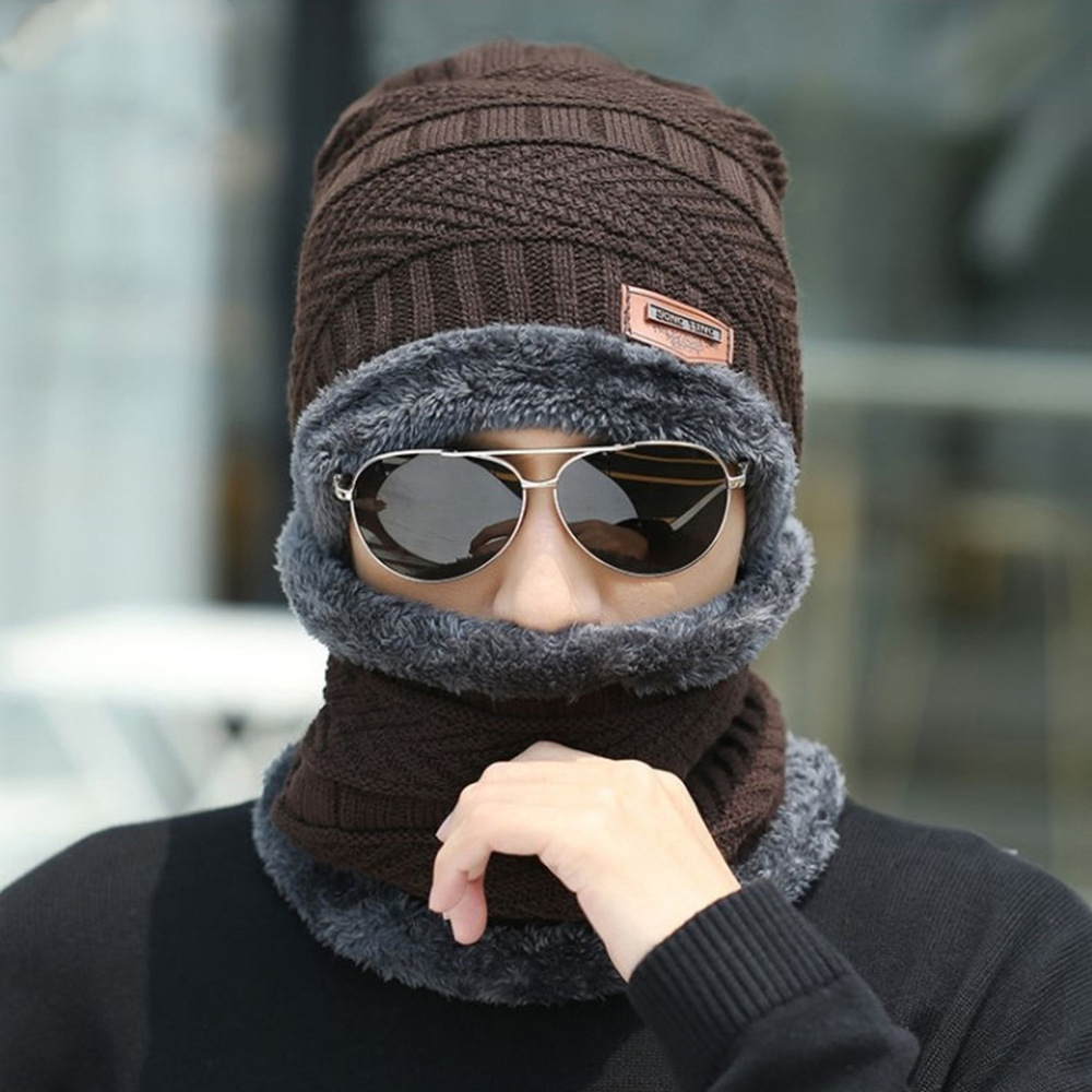Hats & Caps - Men Wool Plus Velvet Thick Winter Keep Warm Neck ...